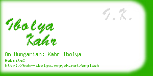 ibolya kahr business card